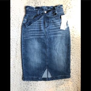 Denim paper bag skirt